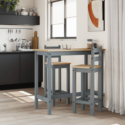 Barové Židle 2 Ks Šedé Masivní Borové Dřevo Šedá