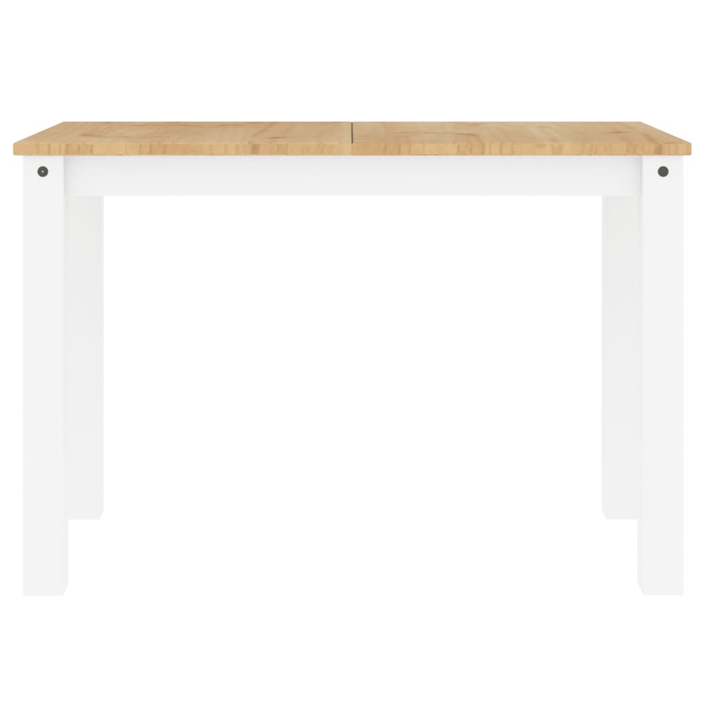 Jídelní Stůl Panama Bílý 117 X 60 X 75 Cm Masivní Borové Dřevo Vzor Listí