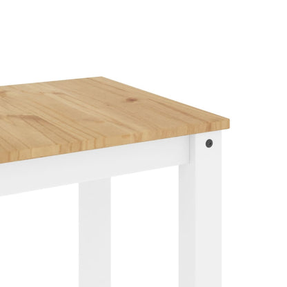 Jídelní Stůl Panama Bílý 117 X 60 X 75 Cm Masivní Borové Dřevo Vzor Listí