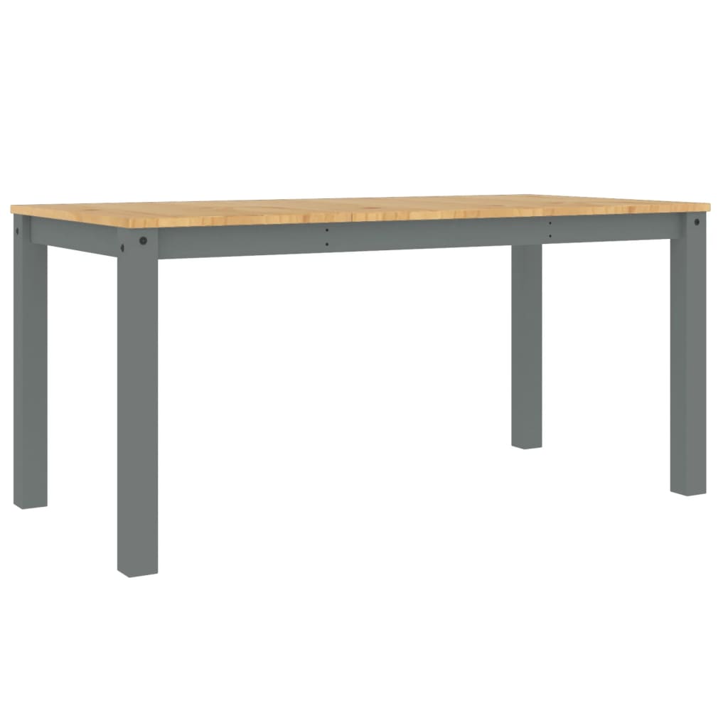 Jídelní Stůl Panama Šedý 160 X 80 X 75 Cm Masivní Borové Dřevo Vzor Listí
