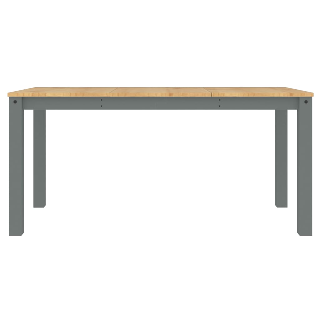 Jídelní Stůl Panama Šedý 160 X 80 X 75 Cm Masivní Borové Dřevo Vzor Listí