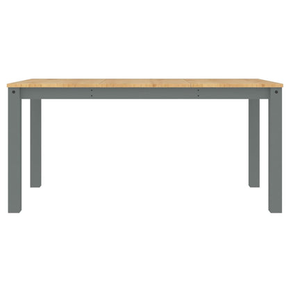 Jídelní Stůl Panama Šedý 160 X 80 X 75 Cm Masivní Borové Dřevo Vzor Listí