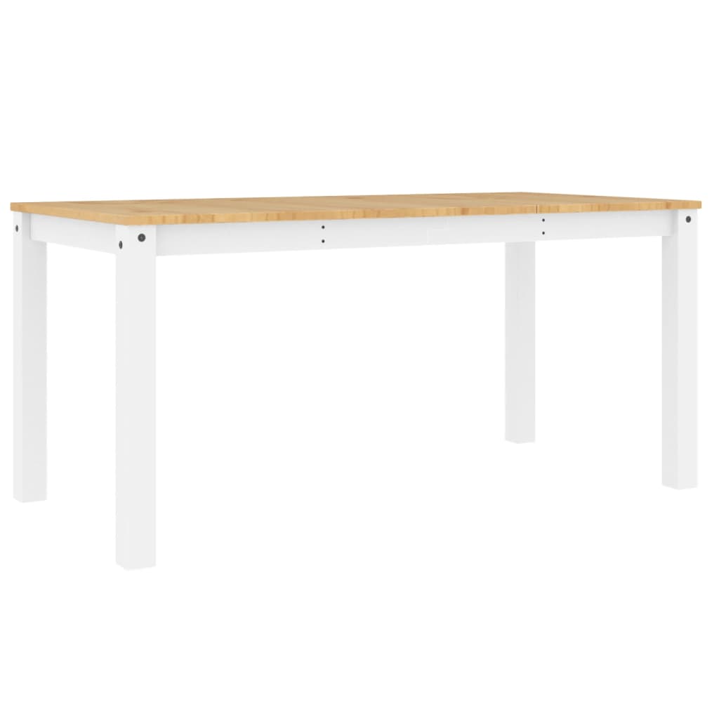Jídelní Stůl Panama Bílý 160 X 80 X 75 Cm Masivní Borové Dřevo