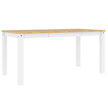 Jídelní Stůl Panama Bílý 160 X 80 X 75 Cm Masivní Borové Dřevo