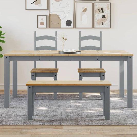 Jídelní Stůl Panama Šedý 180 X 90 X 75 Cm Masivní Borové Dřevo