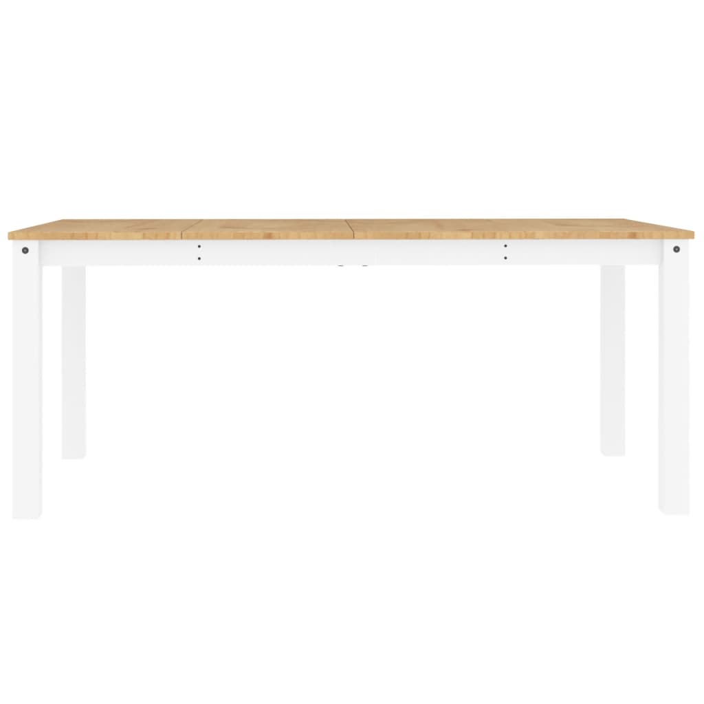 Jídelní Stůl Panama Bílý 180 X 90 X 75 Cm Masivní Borové Dřevo Vzor Listí