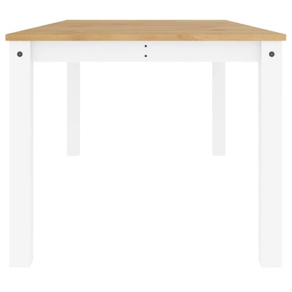 Jídelní Stůl Panama Bílý 180 X 90 X 75 Cm Masivní Borové Dřevo Vzor Listí