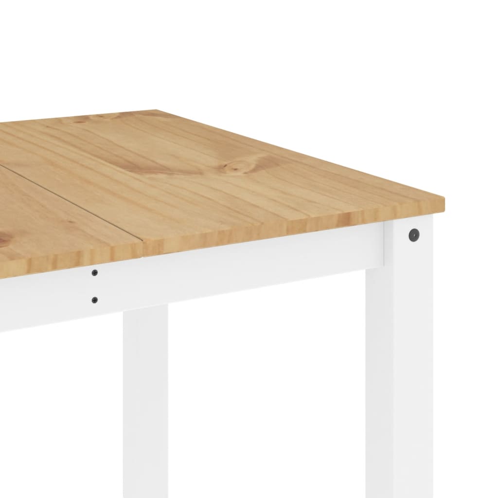 Jídelní Stůl Panama Bílý 180 X 90 X 75 Cm Masivní Borové Dřevo Vzor Listí