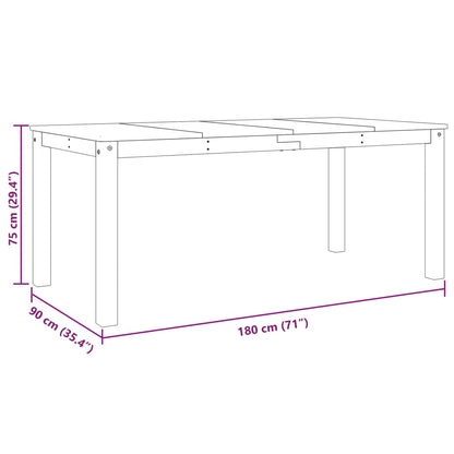 Jídelní Stůl Panama Bílý 180 X 90 X 75 Cm Masivní Borové Dřevo Vzor Listí