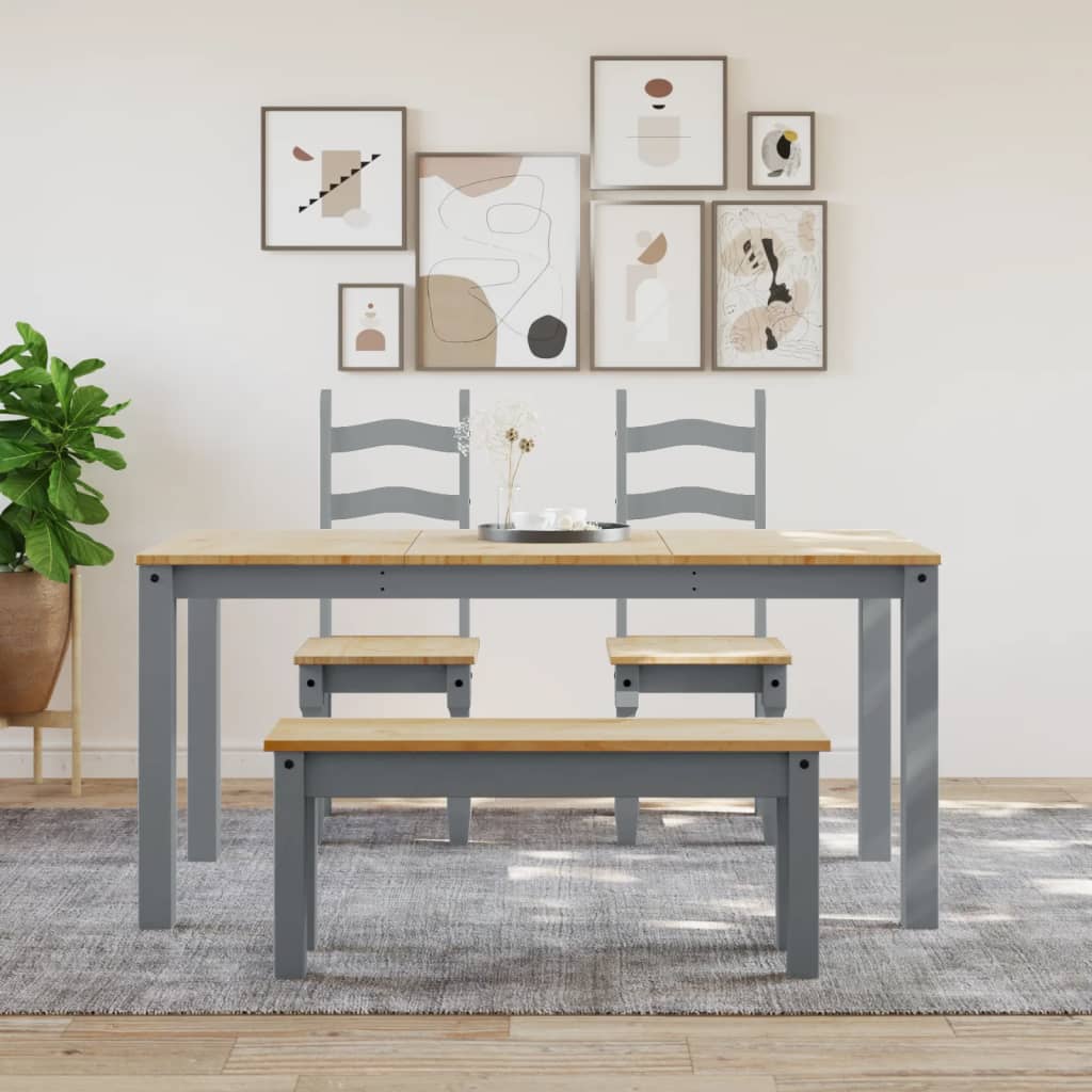 Jídelní Lavice Panama Šedá 105X30X45 Cm Masivní Borové Dřevo Antracitová