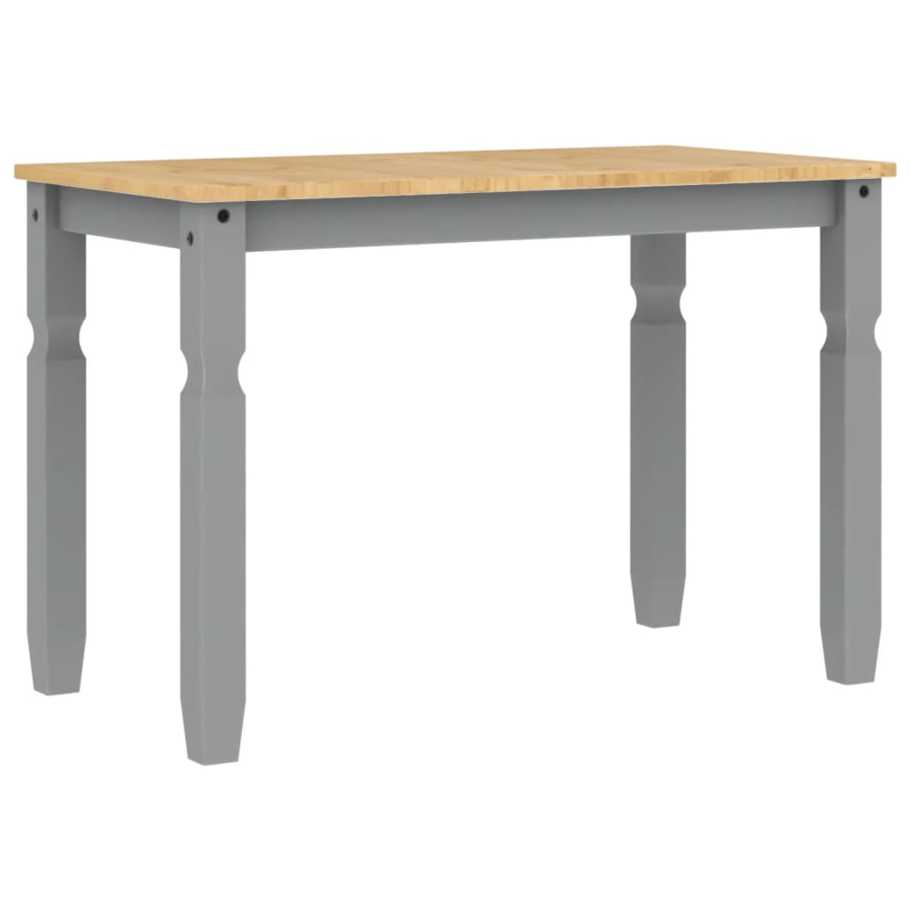 Jídelní Stůl Corona Šedý 112 X 60 X 75 Cm Masivní Borové Dřevo Černá