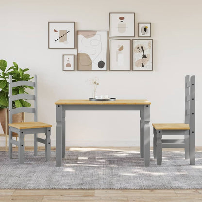 Jídelní Stůl Corona Šedý 112 X 60 X 75 Cm Masivní Borové Dřevo Černá
