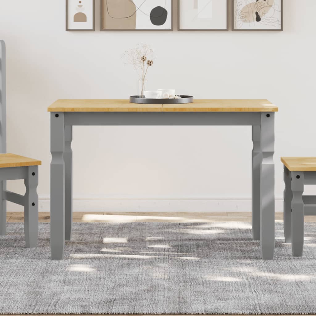 Jídelní Stůl Corona Šedý 112 X 60 X 75 Cm Masivní Borové Dřevo Černá