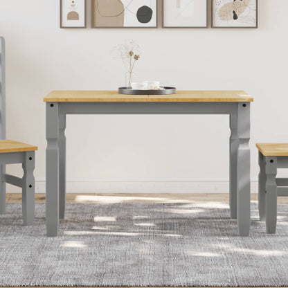Jídelní Stůl Corona Šedý 112 X 60 X 75 Cm Masivní Borové Dřevo Černá