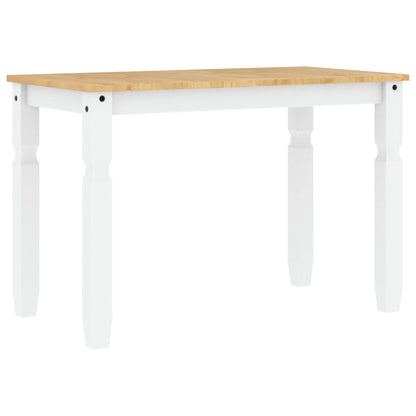 Jídelní Stůl Corona Bílý 112 X 60 X 75 Cm Masivní Borové Dřevo Bílá A Černá
