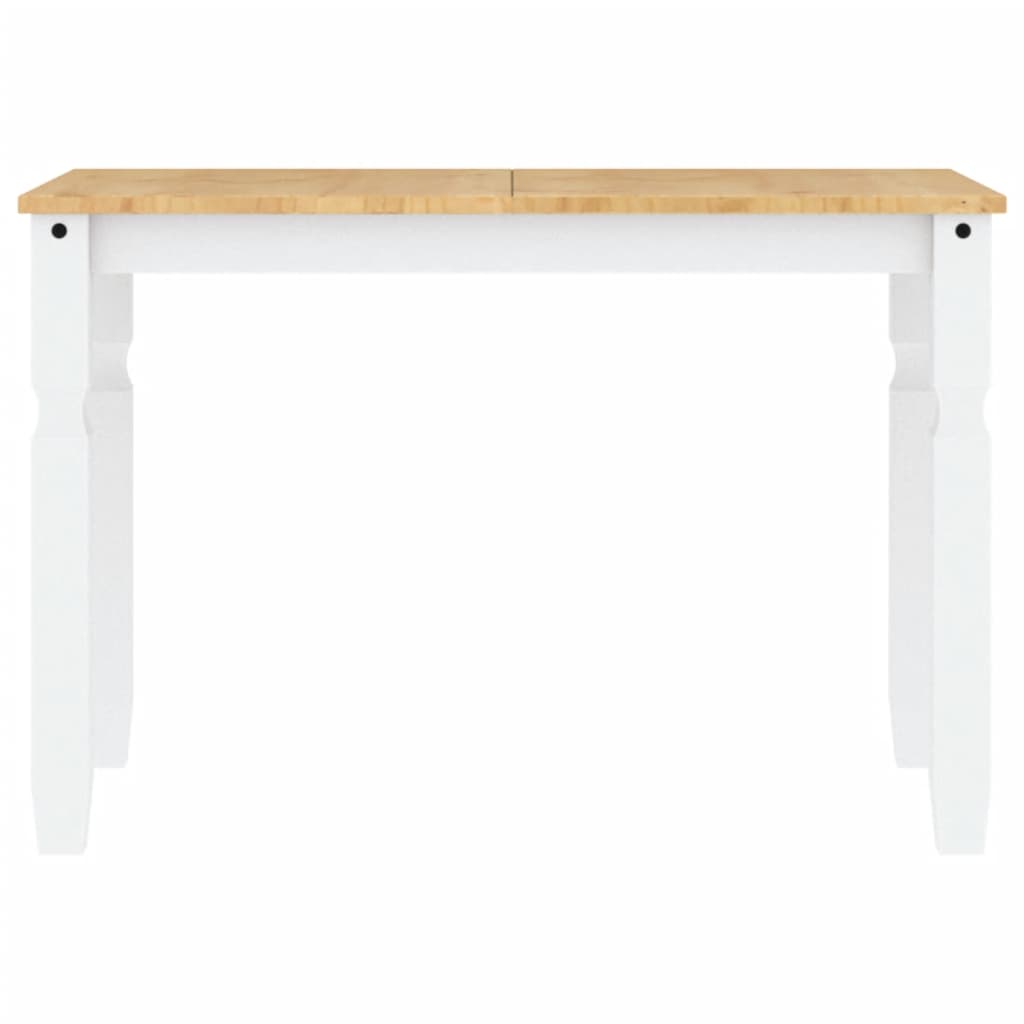 Jídelní Stůl Corona Bílý 112 X 60 X 75 Cm Masivní Borové Dřevo Bílá A Černá