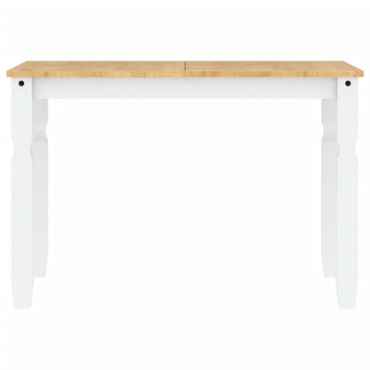 Jídelní Stůl Corona Bílý 112 X 60 X 75 Cm Masivní Borové Dřevo Bílá A Černá