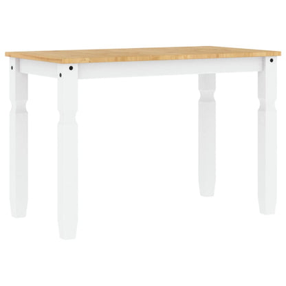 Jídelní Stůl Corona Bílý 112 X 60 X 75 Cm Masivní Borové Dřevo Bílá A Černá