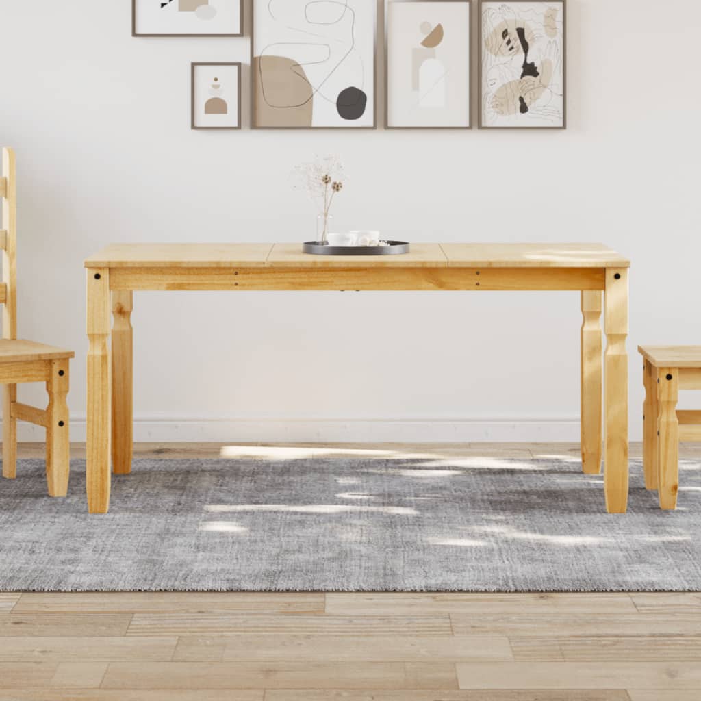 Jídelní Stůl Corona 160 X 80 X 75 Cm Masivní Borové Dřevo Černá