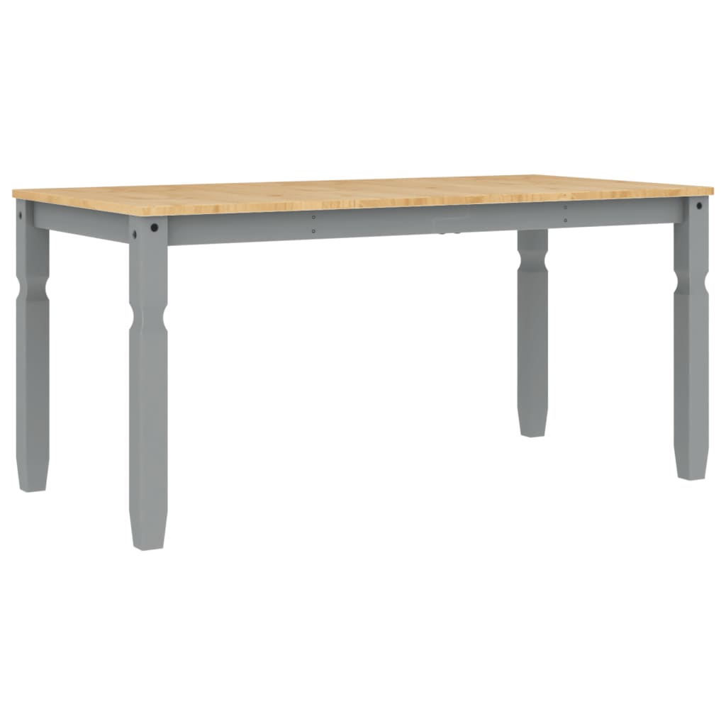 Jídelní Stůl Corona Šedý 160 X 80 X 75 Cm Masivní Borové Dřevo