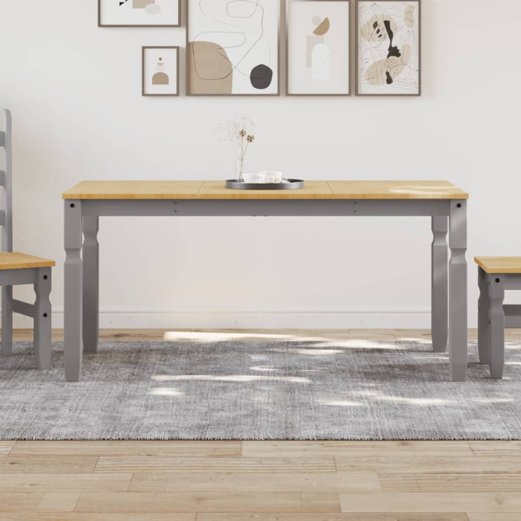 Jídelní Stůl Corona Šedý 160 X 80 X 75 Cm Masivní Borové Dřevo