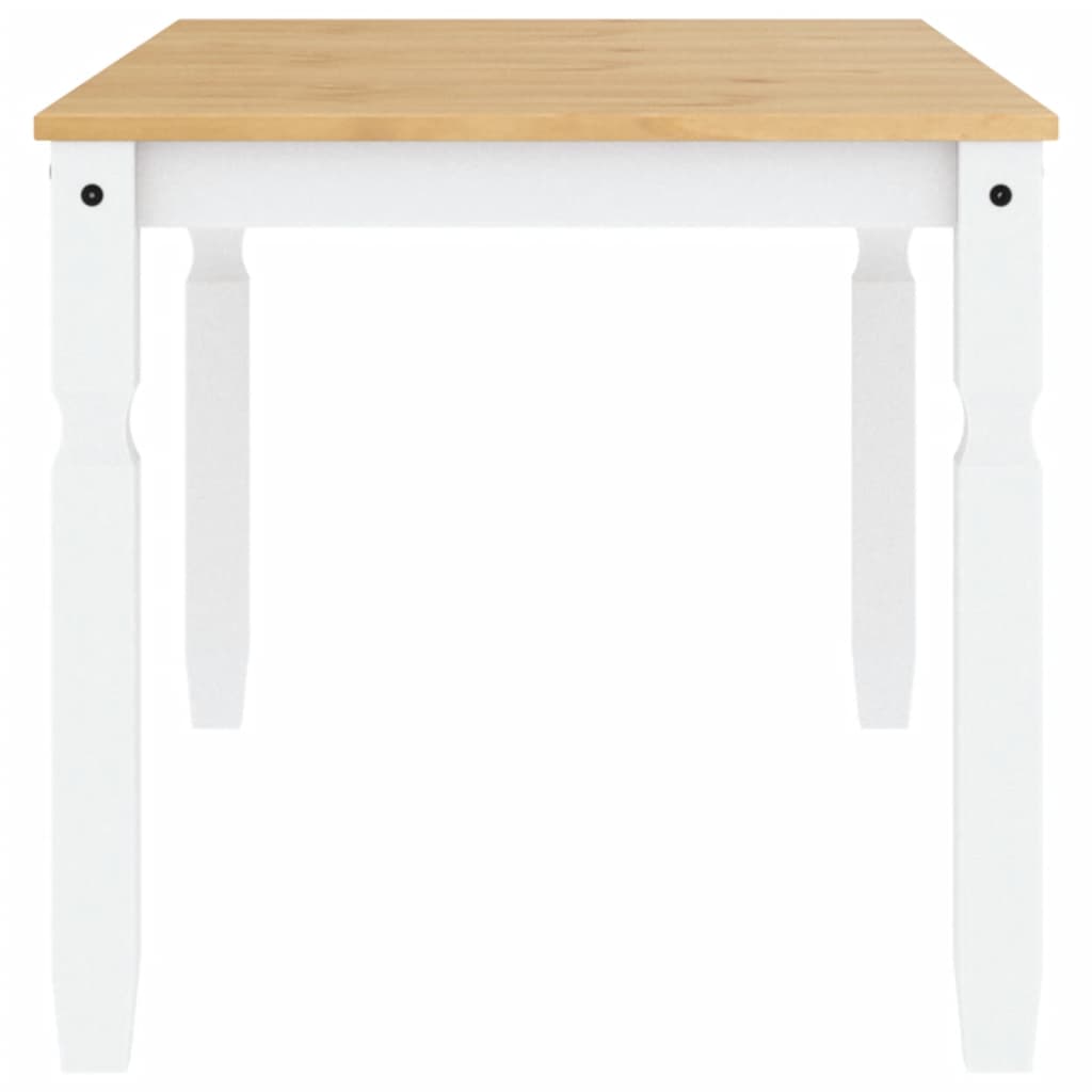 Jídelní Stůl Corona Bílý 160 X 80 X 75 Cm Masivní Borové Dřevo Vzor Listí