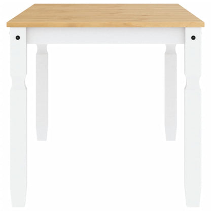 Jídelní Stůl Corona Bílý 160 X 80 X 75 Cm Masivní Borové Dřevo Vzor Listí