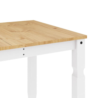 Jídelní Stůl Corona Bílý 160 X 80 X 75 Cm Masivní Borové Dřevo Vzor Listí