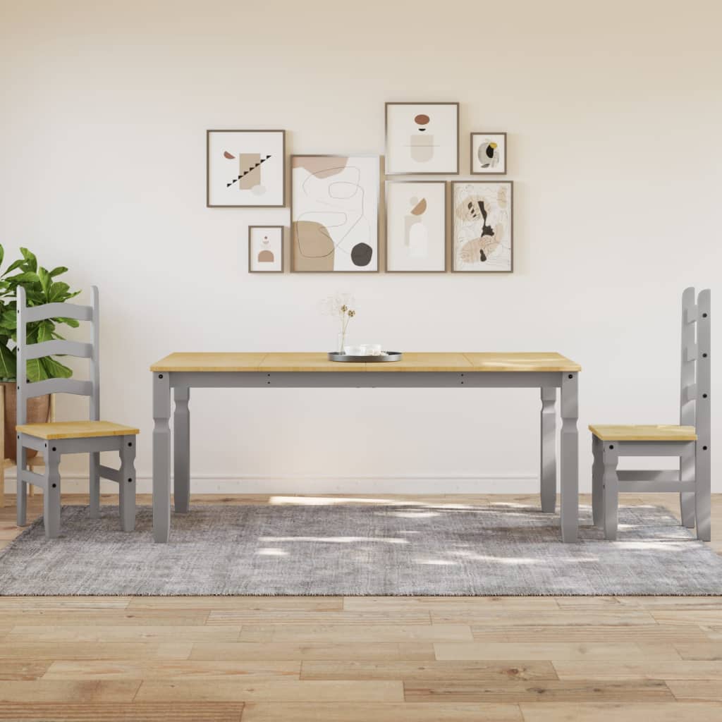Jídelní Stůl Corona Šedý 180 X 90 X 75 Cm Masivní Borové Dřevo