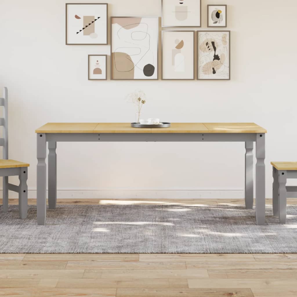 Jídelní Stůl Corona Šedý 180 X 90 X 75 Cm Masivní Borové Dřevo