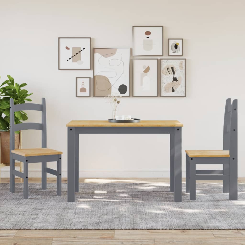 Jídelní Židle 2 Ks Šedé 40 X 46 X 99 Cm Masivní Borové Dřevo
