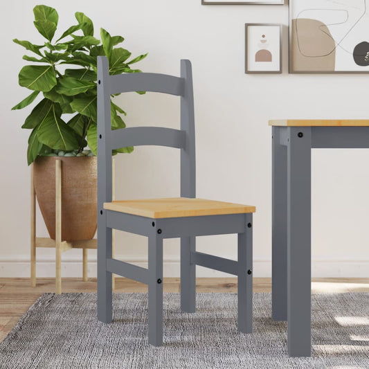 Jídelní židle 2 ks šedé 40 x 46 x 99 cm masivní borové dřevo