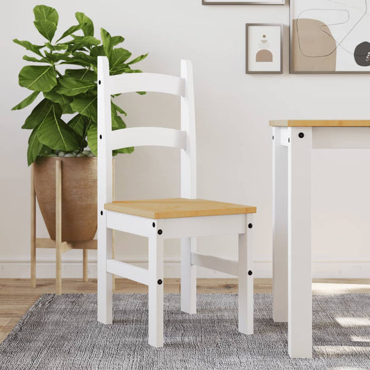 Jídelní židle 2 ks bílé 40 x 46 x 99 cm masivní borové dřevo