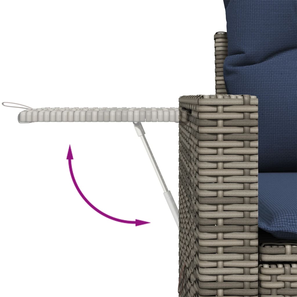 10Dílná Zahradní Sada Pohovek S Polštáři Šedá Polyratan