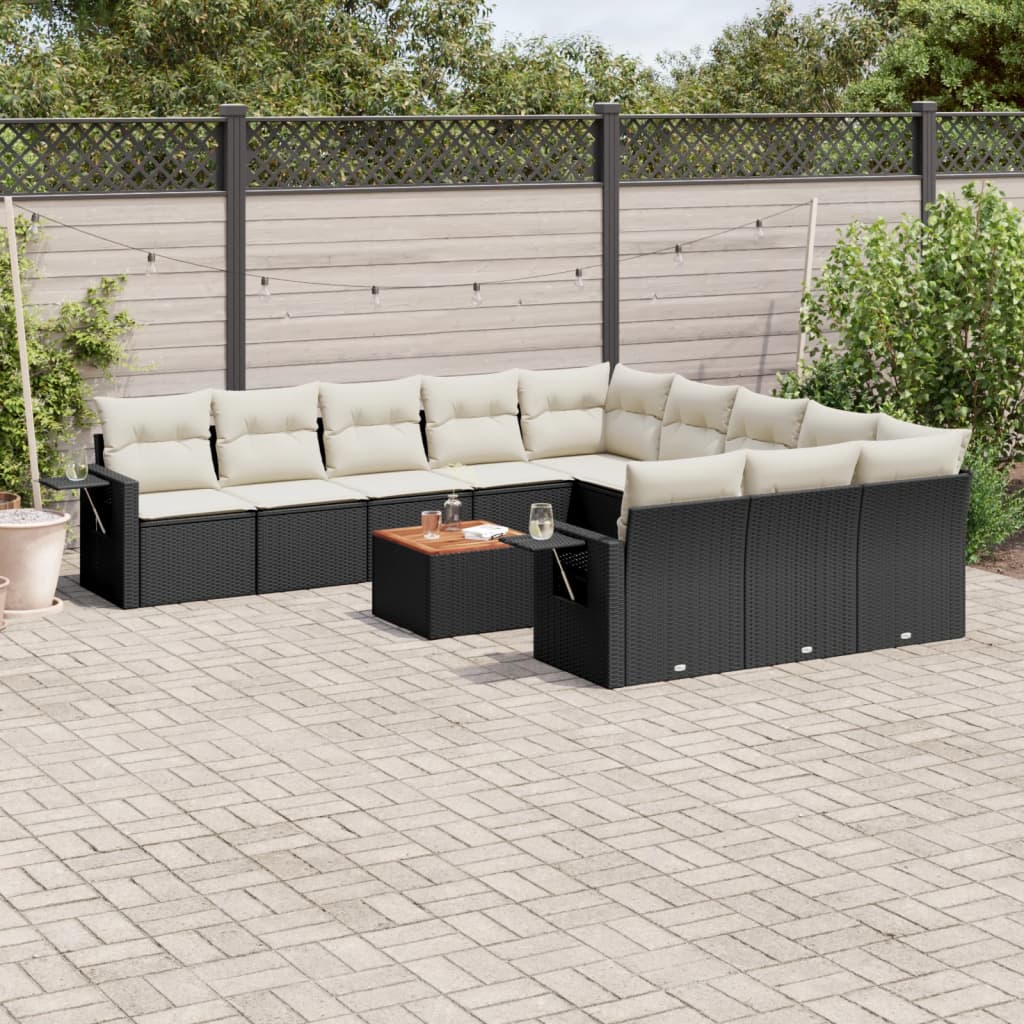 12Dílná Zahradní Sedací Souprava S Poduškami Šedá Polyratan