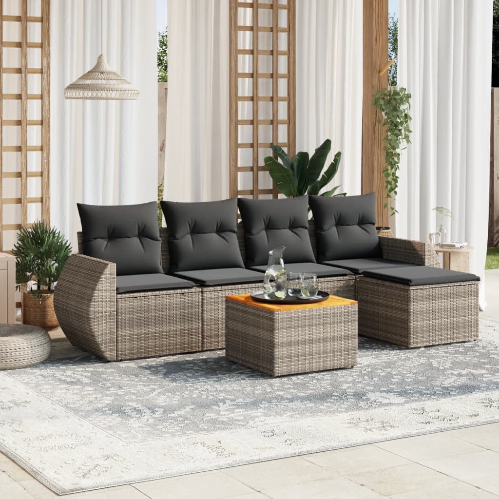 6Dílná Zahradní Sedací Souprava S Poduškami Béžová Polyratan