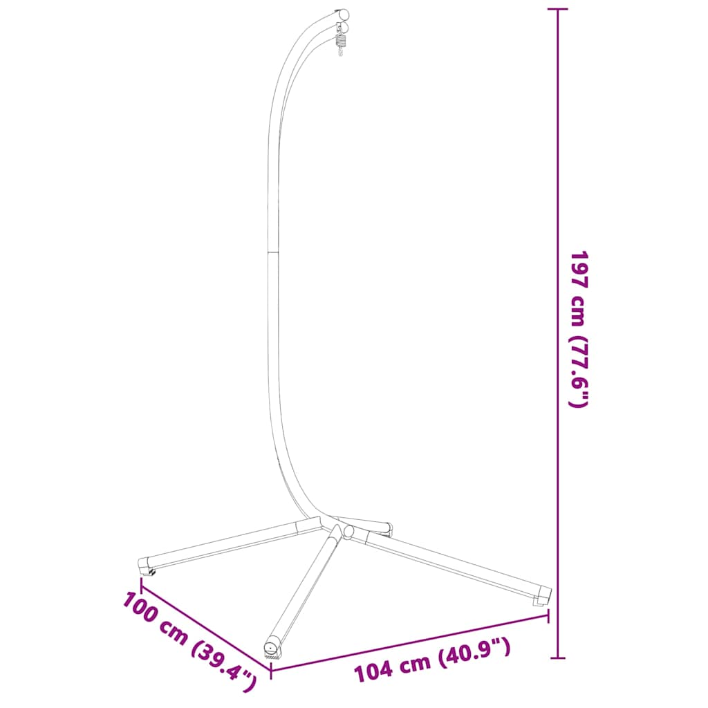 Stojan Na Závěsné Křeslo Vajíčko Antracitový Ocel