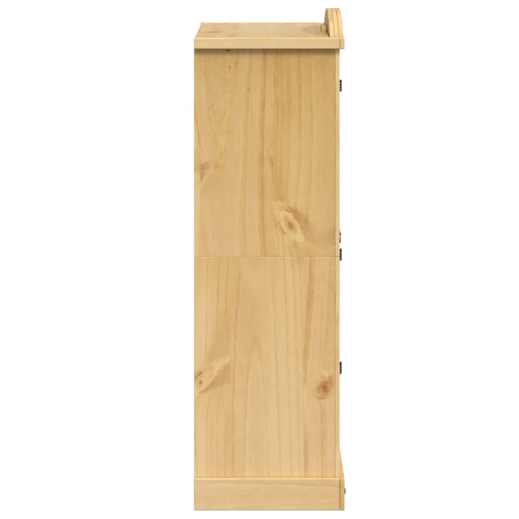 Šatní Skříň Corona 101 X 52 X 170 Cm Masivní Borové Dřevo Černá A Krémová