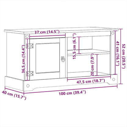 Tv Skříňka Corona 100 X 40 X 52 Cm Masivní Borové Dřevo