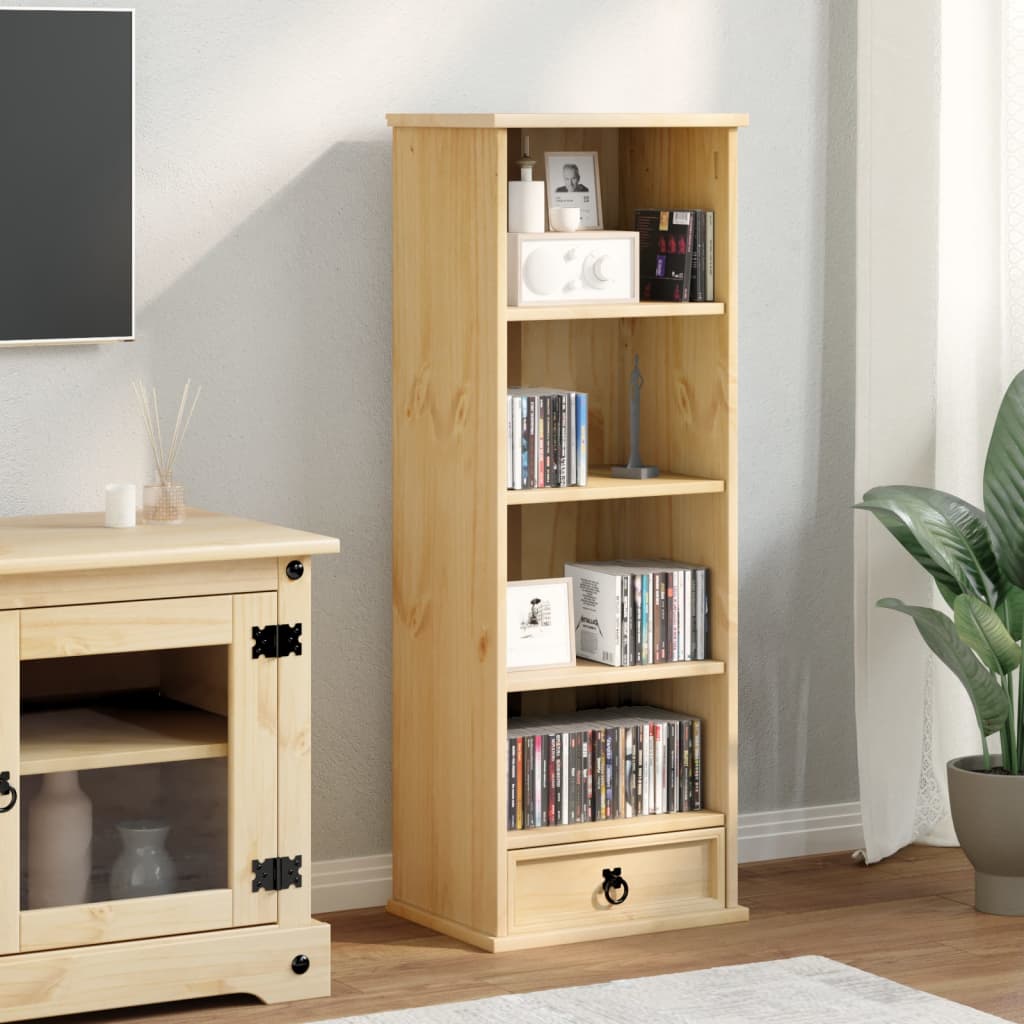 Skříňka Na Cd Corona 40 X 30 X 110 Cm Masivní Borové Dřevo