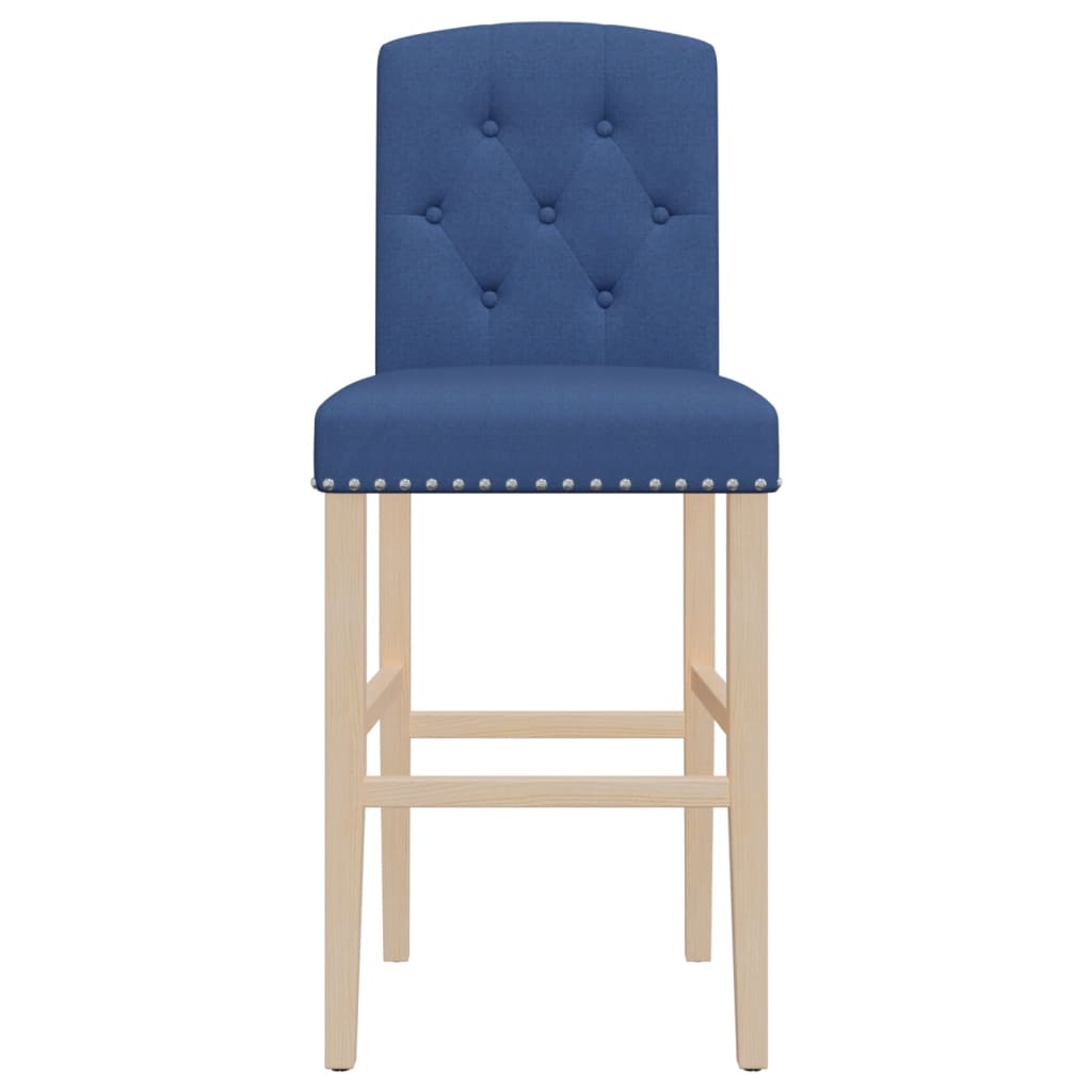 Barové židle 2 ks masivní kaučukové dřevo a textil