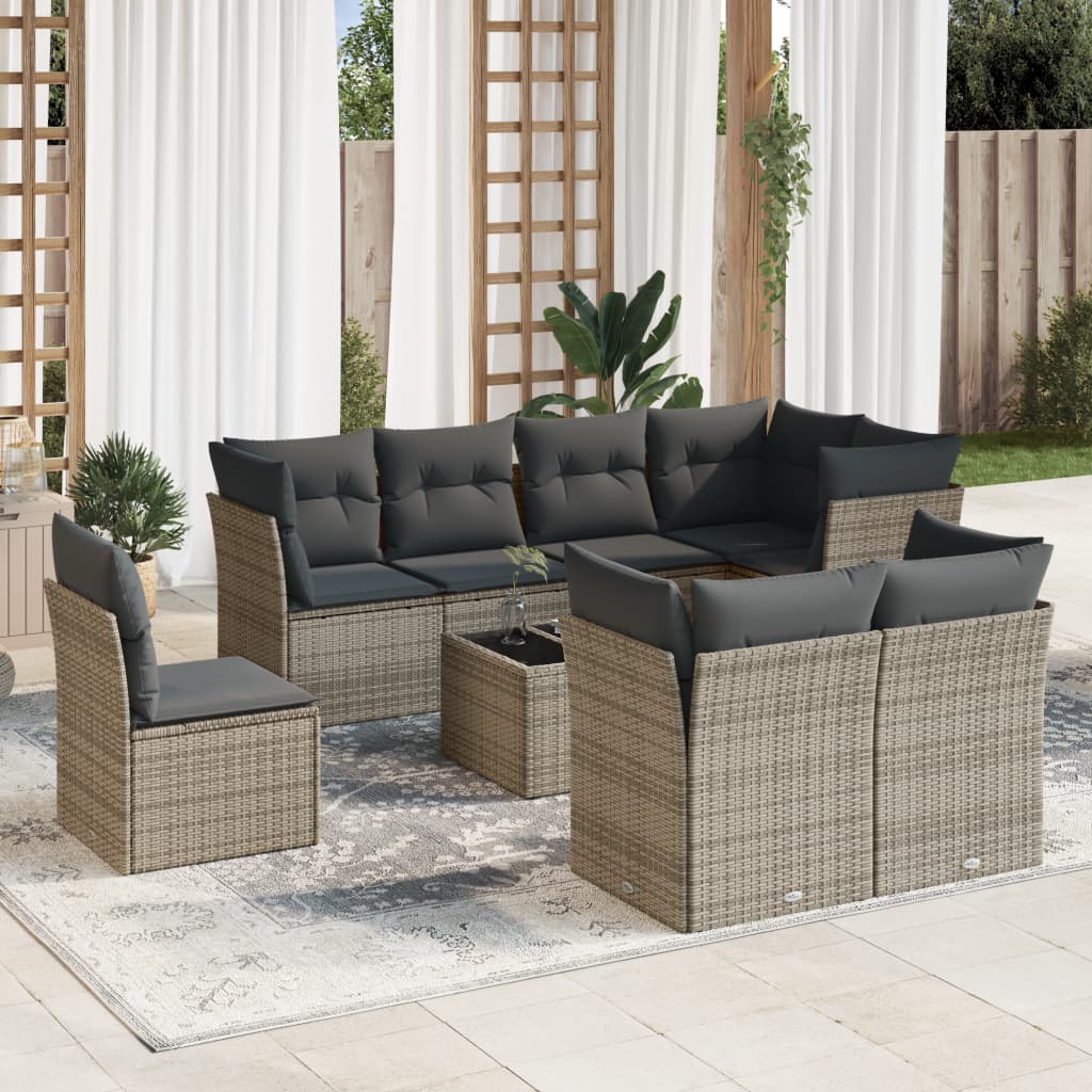 8Dílná Zahradní Sedací Souprava S Poduškami Béžová Polyratan