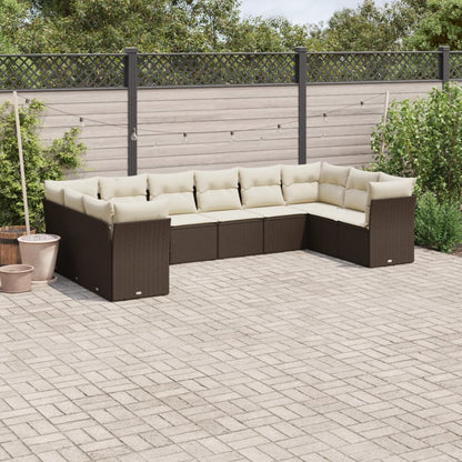 10Dílná Zahradní Sedací Souprava S Poduškami Béžová Polyratan