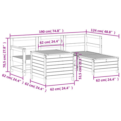 5Dílná Zahradní Sedací Souprava Masivní Dřevo Douglasky