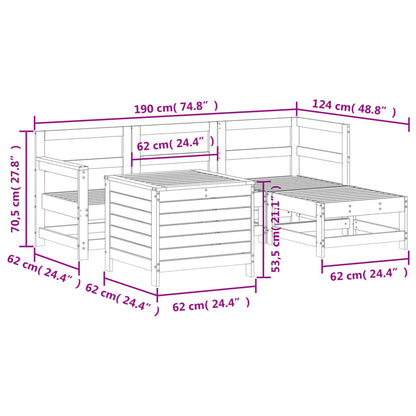 5Dílná Zahradní Sedací Souprava Impregnovaná Borovice