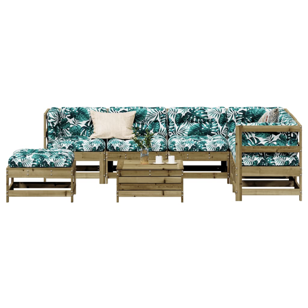8Dílná Zahradní Sedací Souprava A Podušky Impregnovaná Borovice