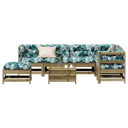 8Dílná Zahradní Sedací Souprava A Podušky Impregnovaná Borovice