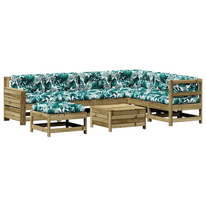 8Dílná Zahradní Sedací Souprava A Podušky Impregnovaná Borovice