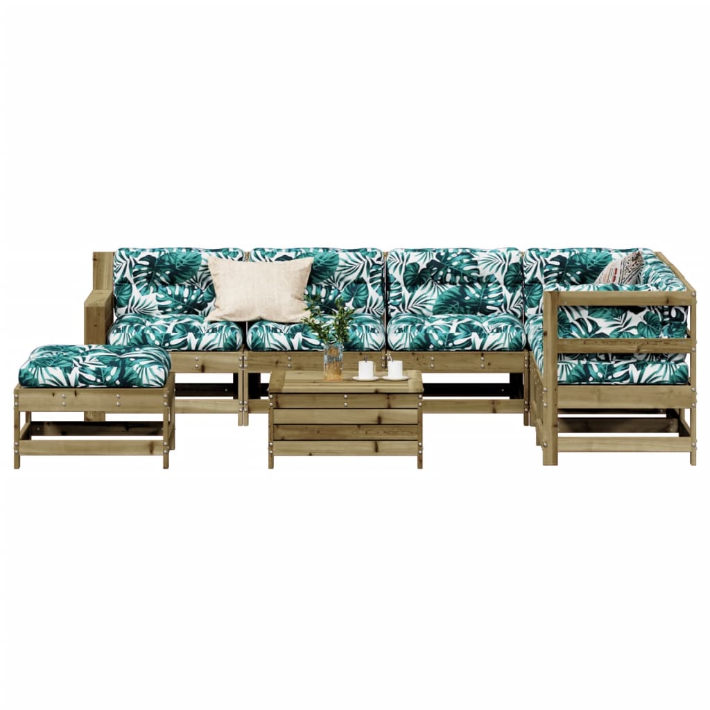 8Dílná Zahradní Sedací Souprava A Podušky Impregnovaná Borovice