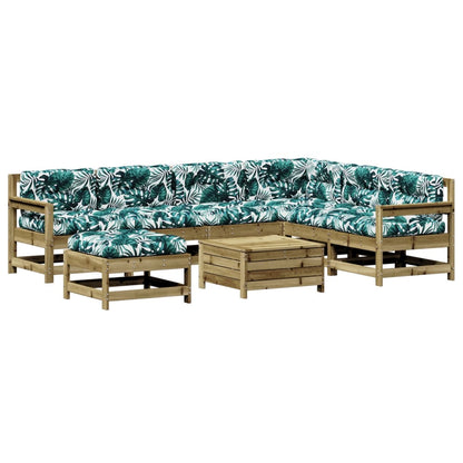 8Dílná Zahradní Sedací Souprava A Podušky Impregnovaná Borovice